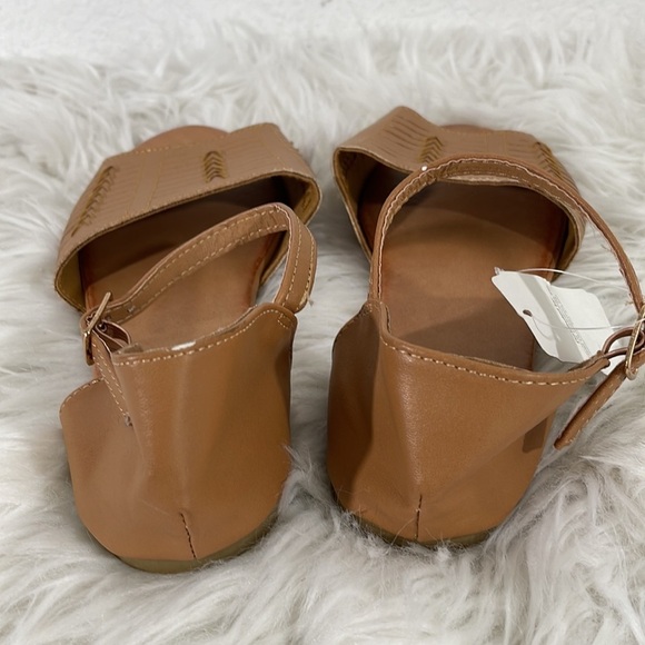 SR2 Huarache Flat Peep Toe Sandals Ankle Strap Brown Size 8 - Picture 6 of 11
